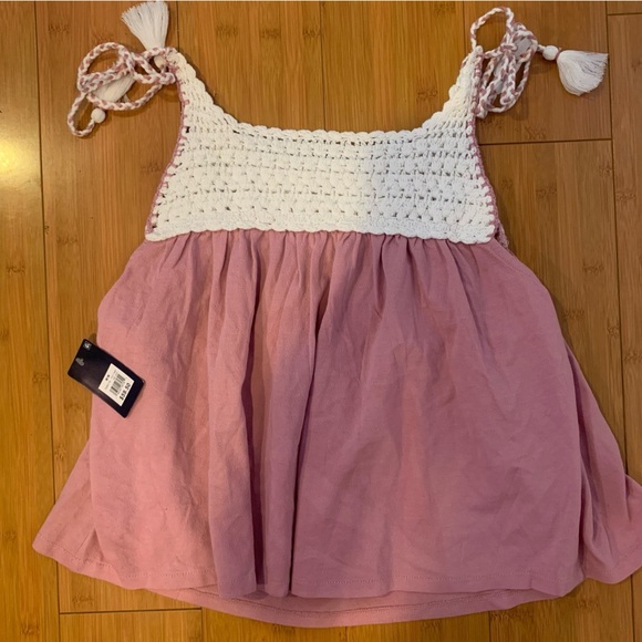Pink and White Crochet Women's Top - Picture 1 of 11